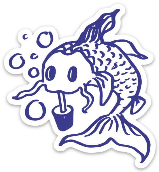 Bubble Boba Koi Sticker
