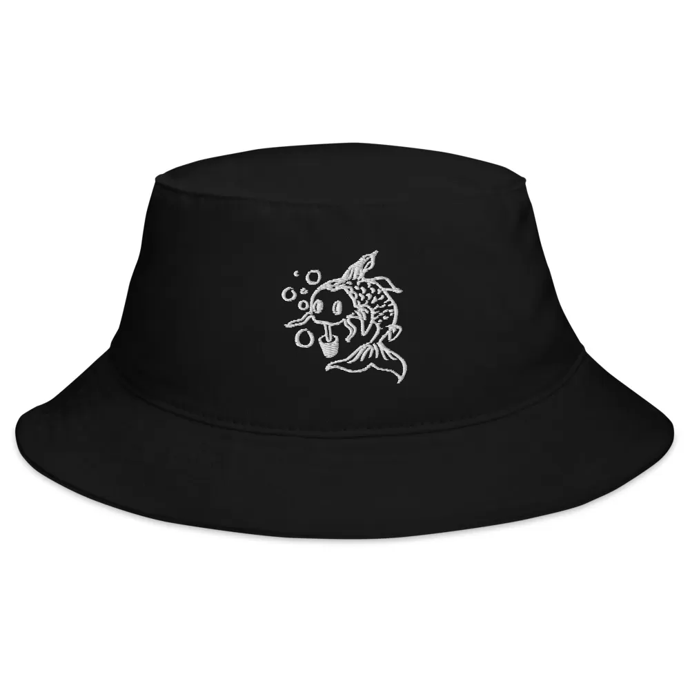 Black Boba Koi Bucket Hat