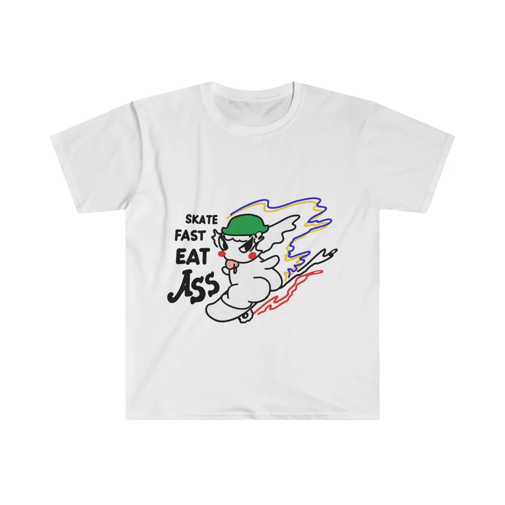 Skate Fast Eat Ass Cotton Tee - Image 2