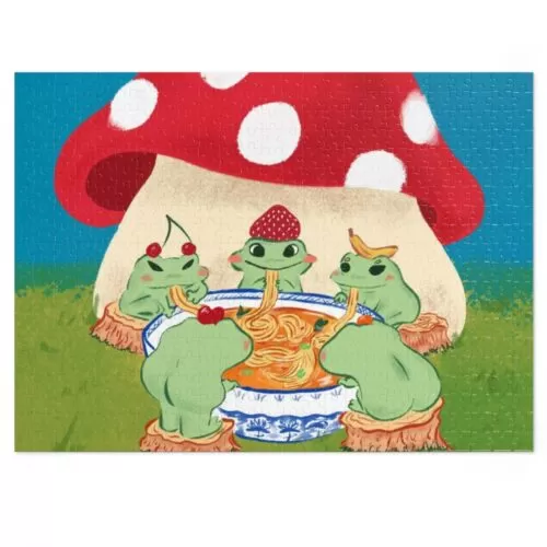 Fruitful Frogs 500 Piece Jigsaw Puzzle