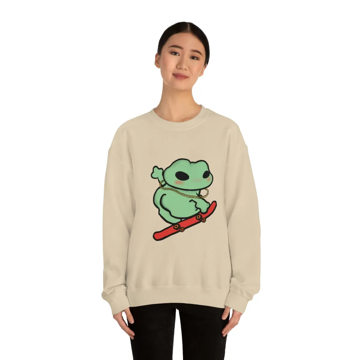 Skater Boi Frog Crewneck Sweatshirt - Image 2