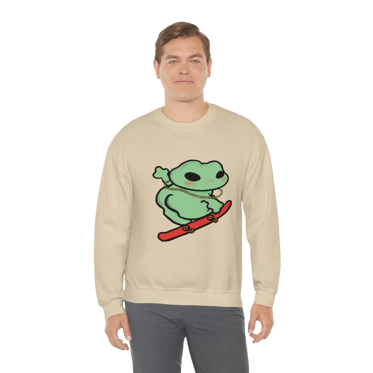 Skater Boi Frog Crewneck Sweatshirt - Image 4