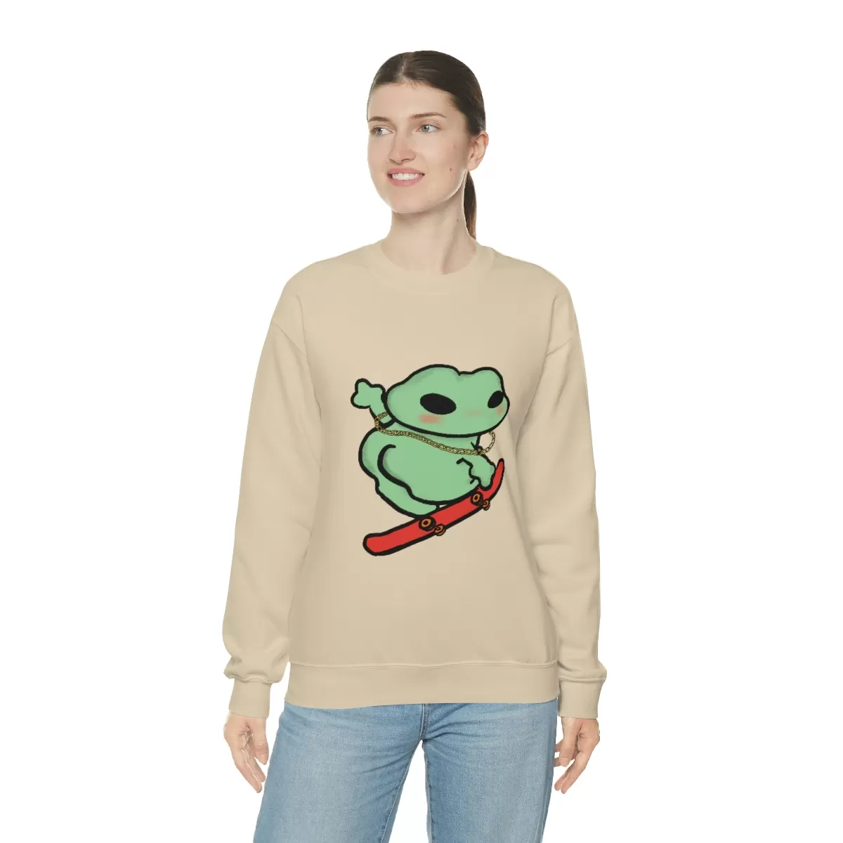 Skater Boi Frog Crewneck Sweatshirt - Image 5