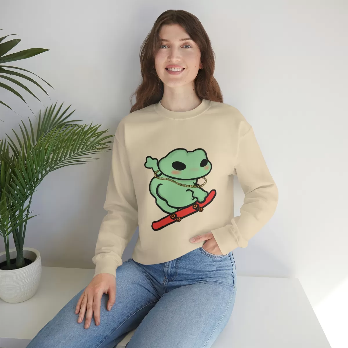 Skater Boi Frog Crewneck Sweatshirt - Image 6