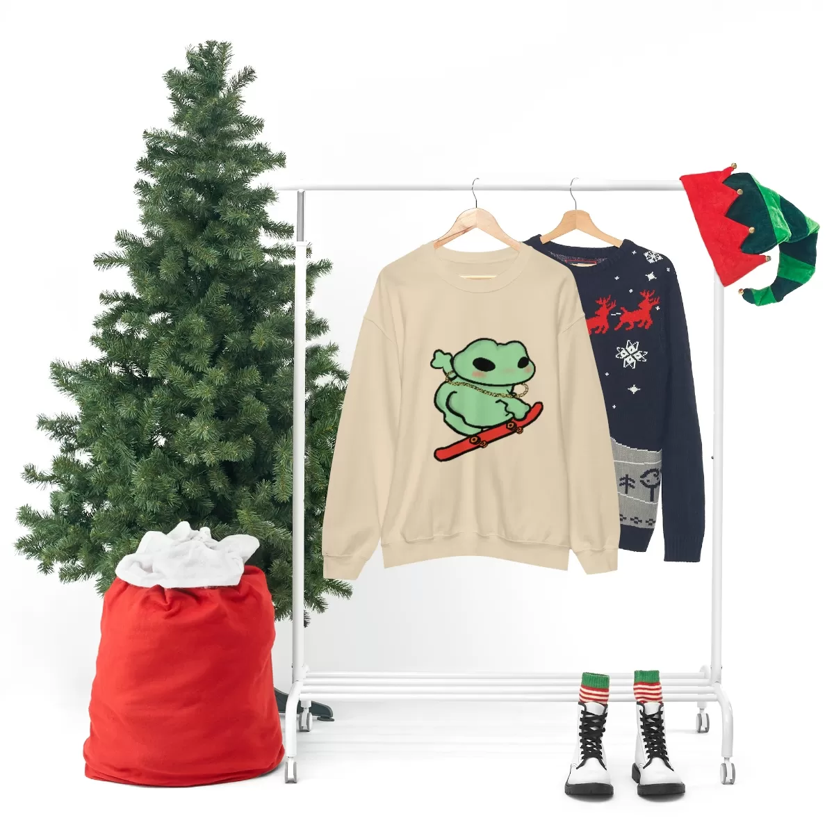 Skater Boi Frog Crewneck Sweatshirt - Image 8