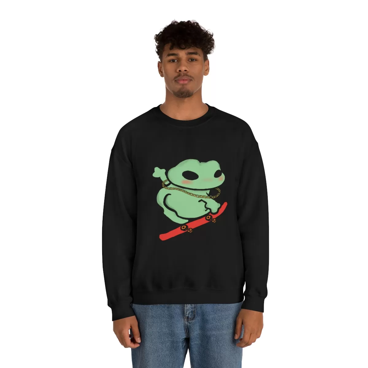 Skater Boi Frog Crewneck Sweatshirt - Image 11