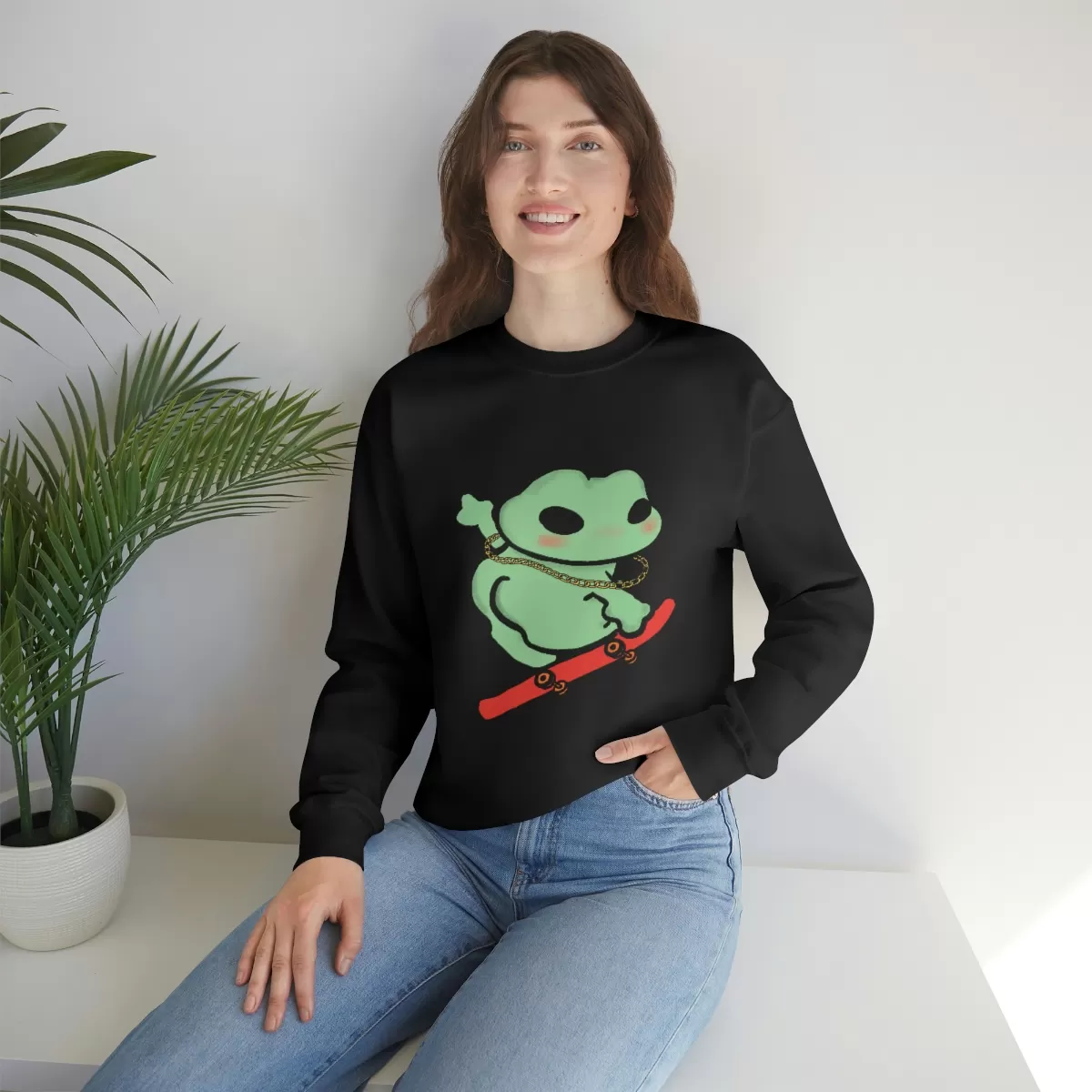 Skater Boi Frog Crewneck Sweatshirt - Image 14