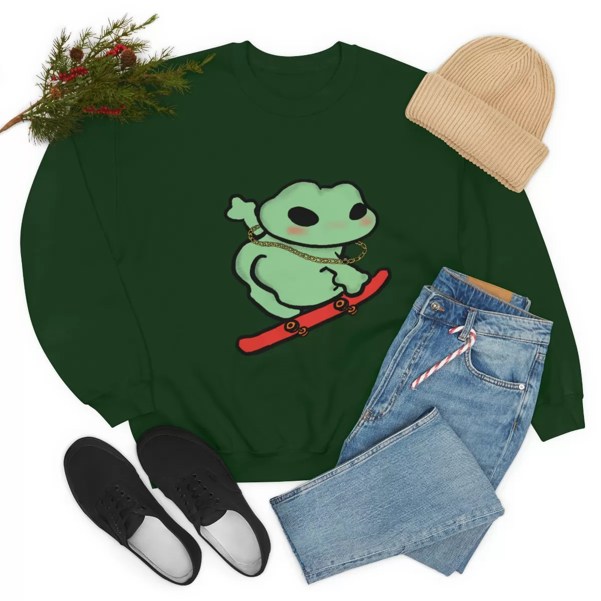Skater Boi Frog Crewneck Sweatshirt - Image 23