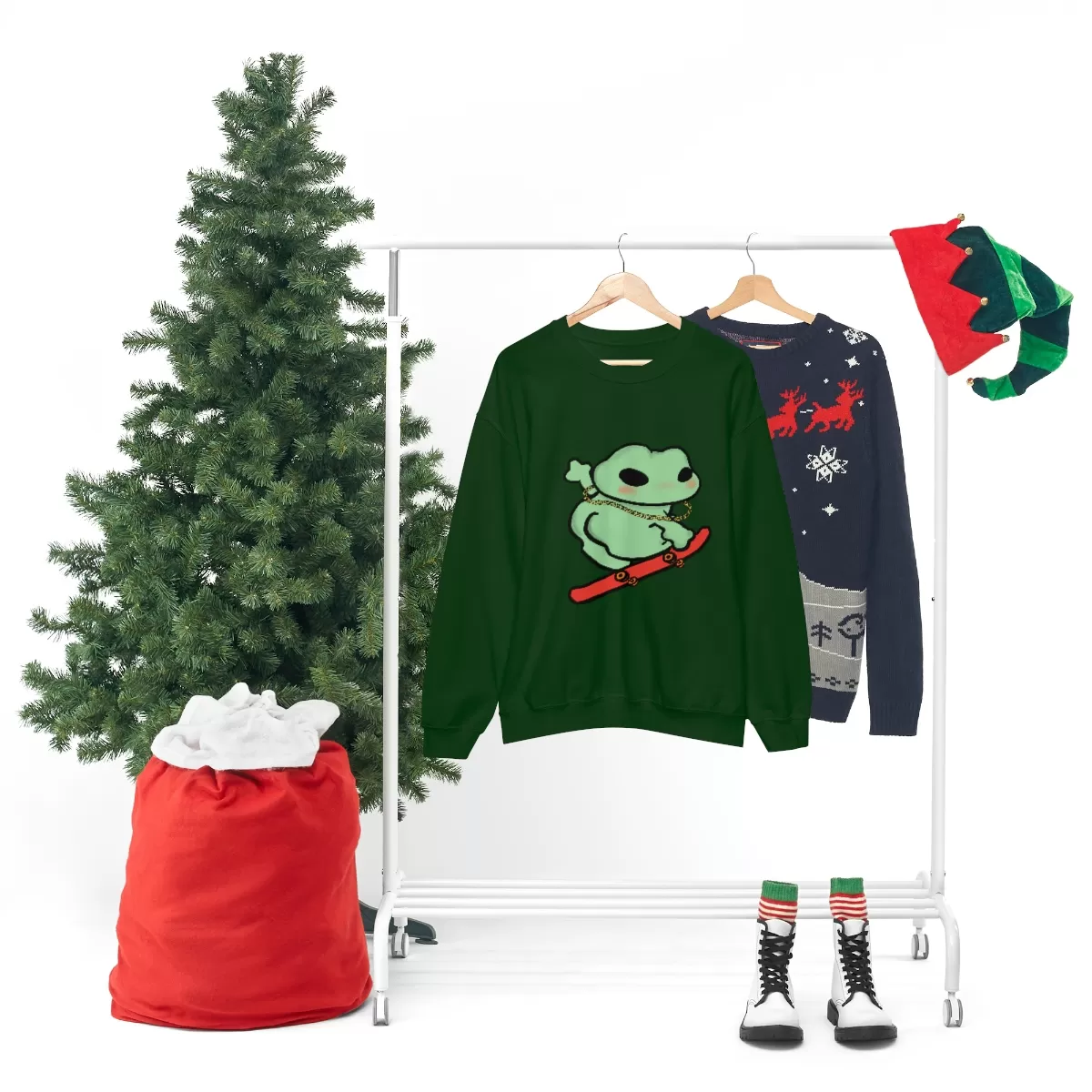 Skater Boi Frog Crewneck Sweatshirt - Image 24