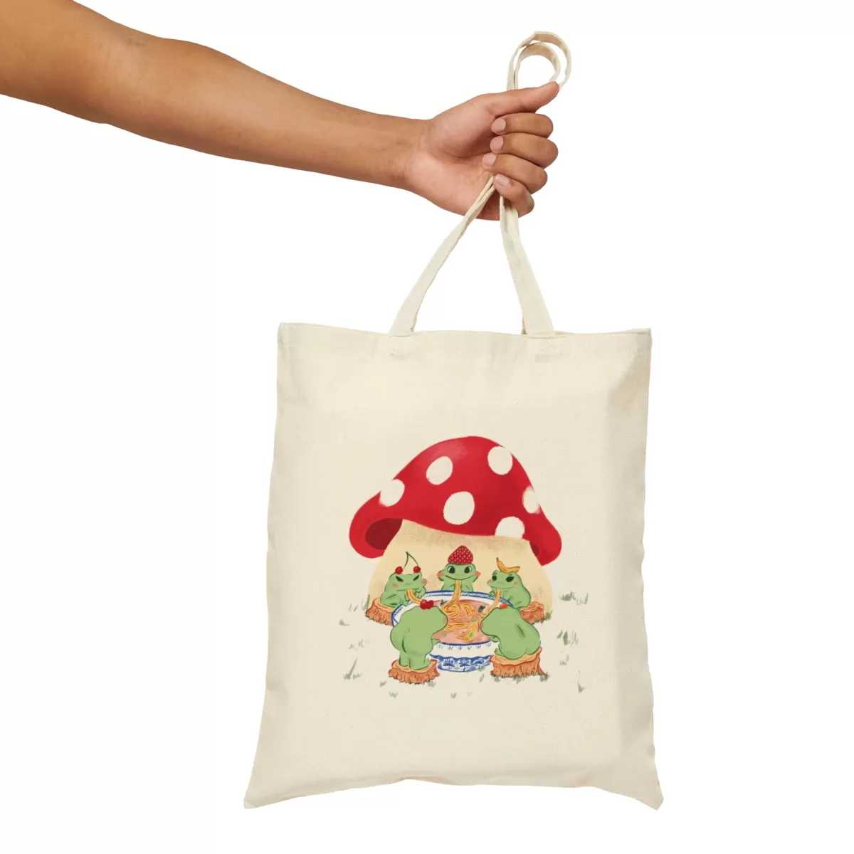 Mushroom Fruitful Frogs Canvas Tote Bag - Image 5